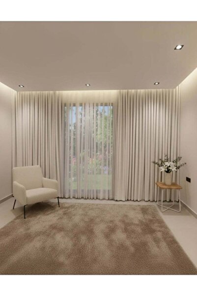 WAVES Elegant wavy cream-white curtain, 2 meters wide x 2.70 meters long