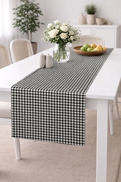 Eys مفرش طاولة من قماش بيبي فيس مطبوع رقميًا مقاس 40x140 سم مبطن