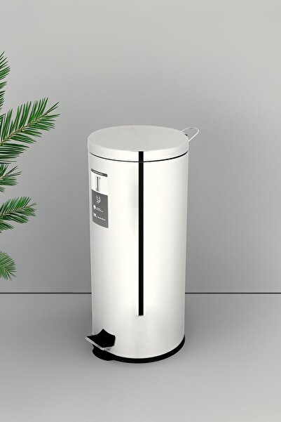 ALSAIF Round Stainless Steel Trash Can with Soft Close Lid and Foot Pedal