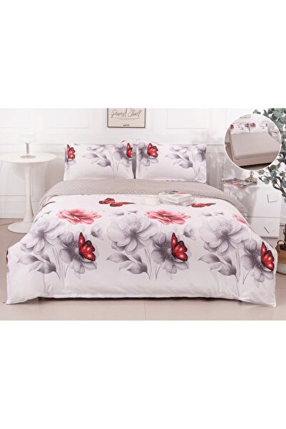 trendyhome Double Bed Linen Satin Cotton with Elastic, 4 Pieces, 180×200