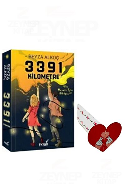 İndigo Kitap 3391 Km - Karton Kapak - Beyza Alkoç-Özel Tasarım Kalp Ayraç Hed...
