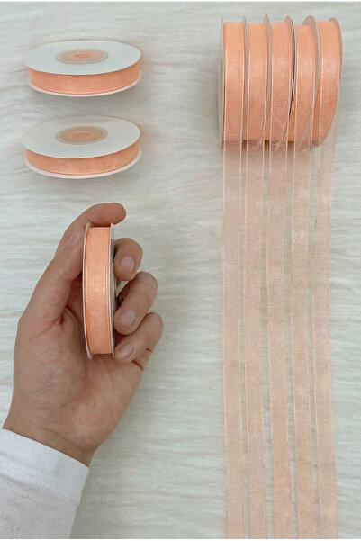 ZEYMERADE Panglică din tul organza, cu margine decorativă, 1cm 22m, Mireasă, ...