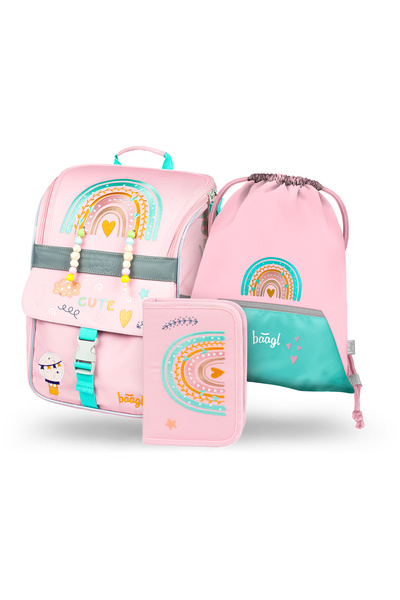 Baagl Set școlar Zippy Pink Rainbow