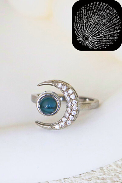 Parantez Aksesuar 100 لغة لقول "أحبك"، خاتم مرصع بحجر الزركون، خاتم قابل للتع...