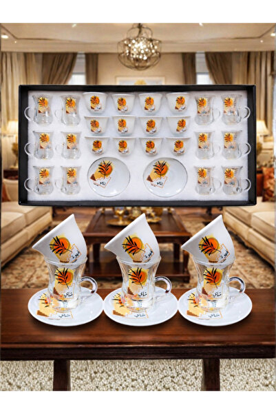 Generic 36-piece set of tea and coffee cups with saucers in a modern and eleg...
