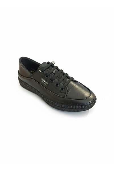 Voyager V26Ya-0536 Black Leather Comfort Women's Shoes