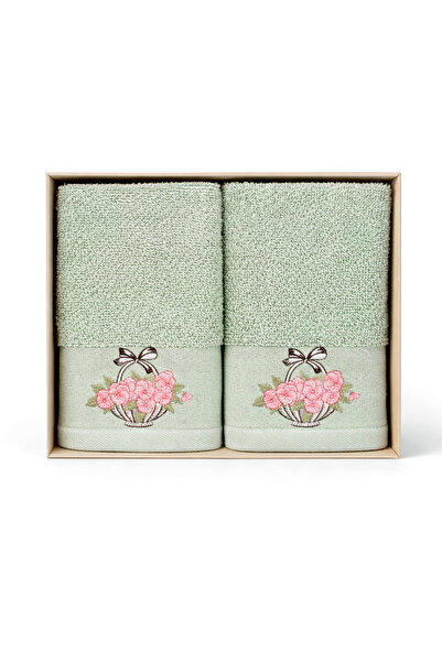 Ellia Soft Florina bumbac 100% Set de 2 prosoape de bucătărie în cutie cadou ...