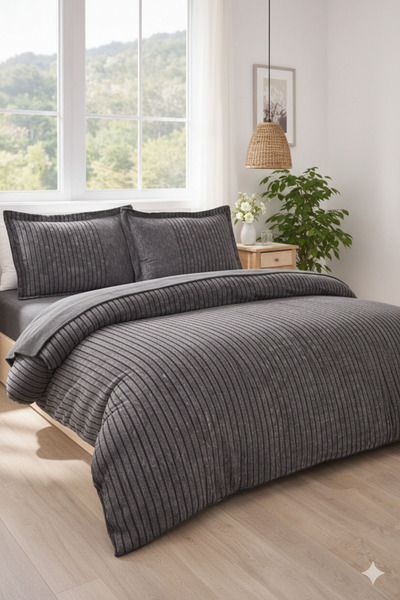 Özdilek Noir Duvet Cover Set Double - Anthracite