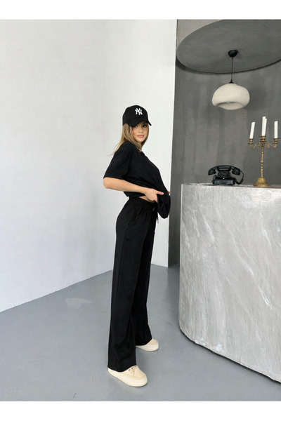 YAKAMEL Women's Crew Neck Cotton Flexible Super High Waist Tracksuit Set