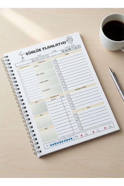 İmajmix دفتر تخطيط يومي فاخر من A5 بوتيك - تخطيط مكثف - غلاف حلزوني، تصميم خاص