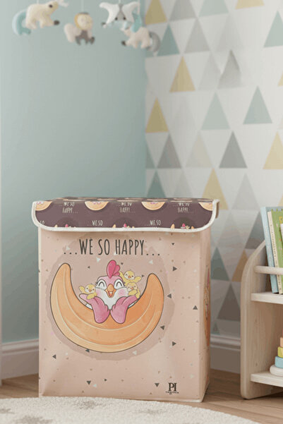 PH Prendi Home صندوق تخزين الغسيل متعدد الأغراض بتصميم الدجاج والكتاكيت مع غط...