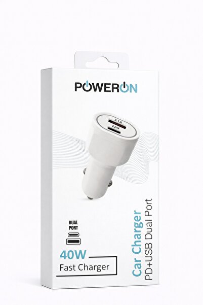 POWERON 40W Araba Şarjı PD + USB Dual Port