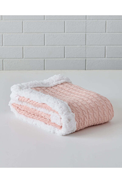REDTAG Baby Pink Textured Knit Blanket