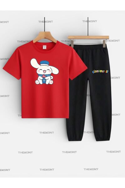 THEKONT Samrioo Knitted Scarf Printed Bottom and Top Children's Set (T-Shirt-...