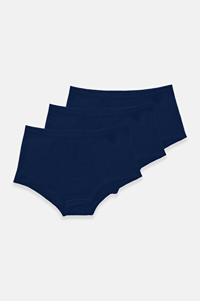 Malabadi Women's Navy Blue 3-Pack Wide-Rimmed Non-Marking Modal Panties 3m1906