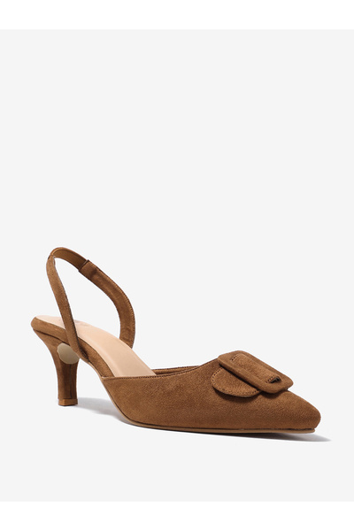 Pair-ie Tales By Styli حذاء نسائي مفتوح من الخلف بتصميم جلد سويدي ومقدمة مدببة