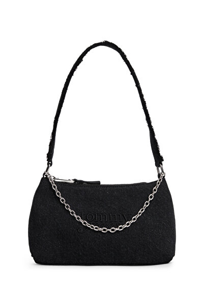 Tommy Hilfiger %100 Pamuk Siyah Kadın Omuz Çantası AW0AW180831BZ