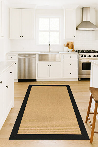 DOREM DİJİTAL BASKILI Kaymaz Taban Yıkanabilir Modern Mutfak Halısı Salon Hal...