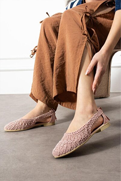 Beyond Women's Powder Open-Back Bowknot Knitwear Ballerina 1cm Byndmtf03