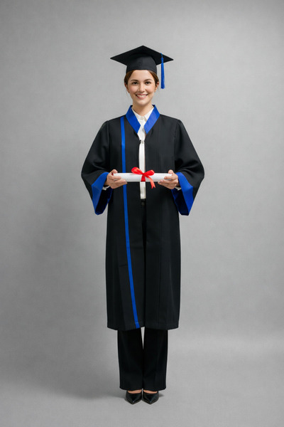 AYDAĞ ÜNİVERSİTE MEZUNİYET CÜBBESİ VE KEPİ LACİVERT VE SAKS UNİSEX