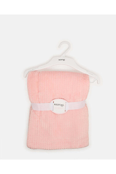 REDTAG بطانية شيربا وردية فاتحة من طبقتين بنمط الوافل