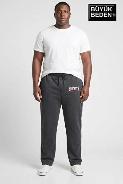 Superlife Men's Large Size Brooklyn 1970 Printed Cuffed Slim Sweatpants Spr26...