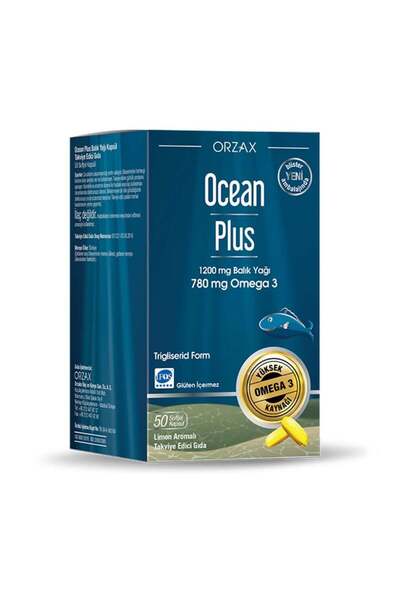 Orzax Ocean Plus 1200 Mg Omega 3 Fish Oil 50 Capsules