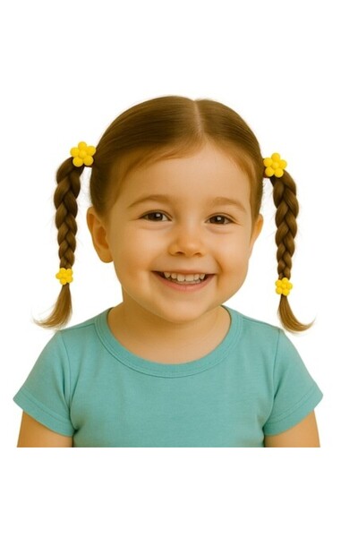 Mixbo Set of 2 Small Hair Ties with Flowers