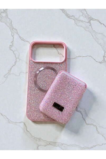 MUS10 IPHONE 17 PRO MAX CÜZDANLI MAGSAFE ÖZELLİKLİ PARLAK TAŞ TASARIMLI KILIF