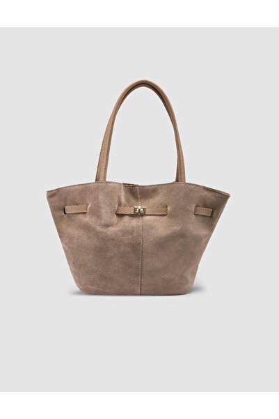 Cabani Genuine Suede Leather Mink Buckle Women's Shoulder Bag