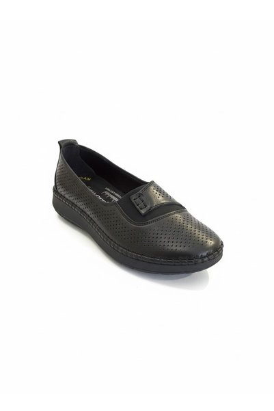 Voyager V26Ya-0542 Black Leather Comfort Women's Shoes