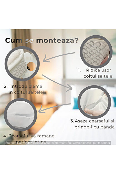 Skyline Orbion Suport de prindere Cearsaf / Cearceaf cu sistem anti-derapant - Set 4 Bucati, Material Rezistent