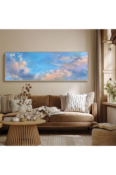 woodhomeworks Tek Parça Gerçek Ahşap Yatay Panorama Çerçeveli Tablo sanat