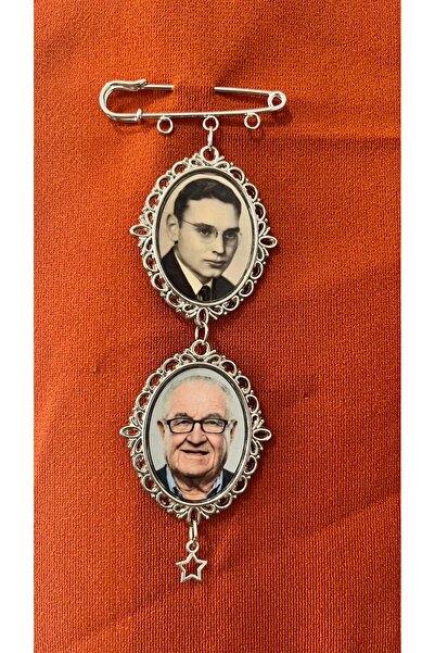 Zemora Jewelry 2 Fotoğraflı Kişiye Özel Gümüş Anı Çengeli – Hatıra İğnesi, Ge...