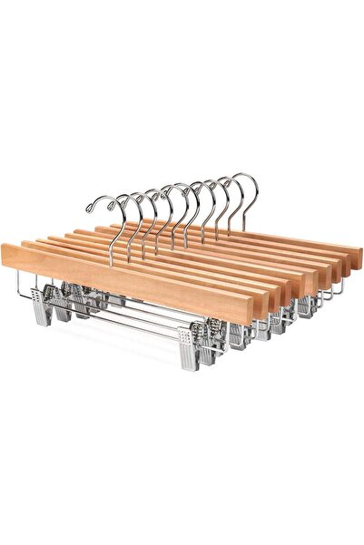 Generic Skirt Hangers, Clothes Plastic Pant Hangers with 2-Adjustable Anti-Ru...