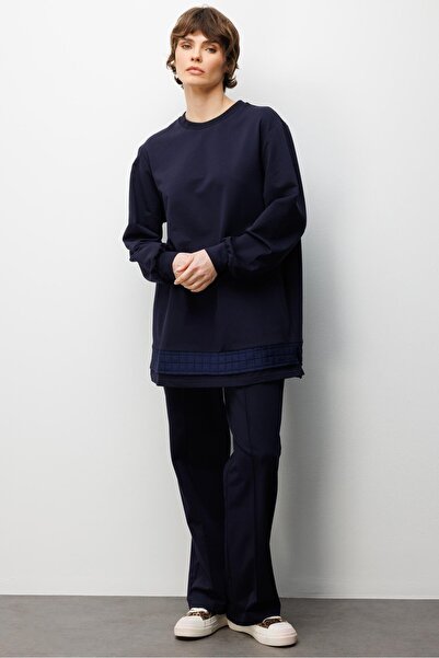 Micca JKR Garni Detaylı Örme Pantolon Kombinli Takım-Laci