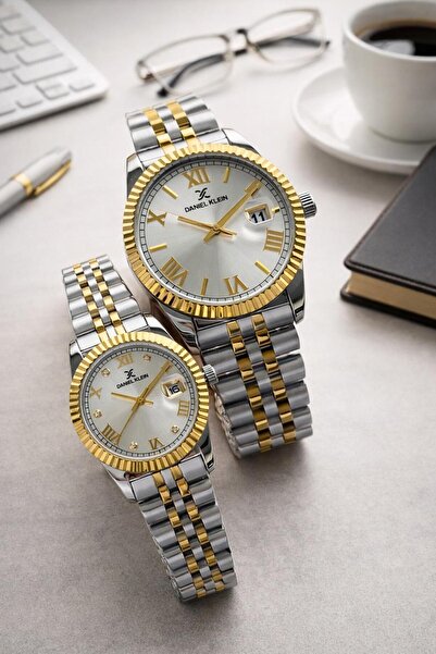 Daniel Klein Couple Lover Watch Steel Bracelet Steel Cord 3 Atm Water Resista...