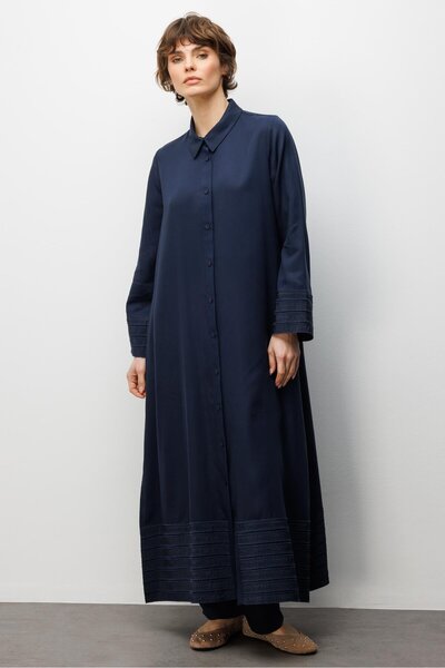 Micca %100 Doğal LyoCEL ile Dökümlü Soft Hissiyat ve Elişi Bant Detaylı Ferac...