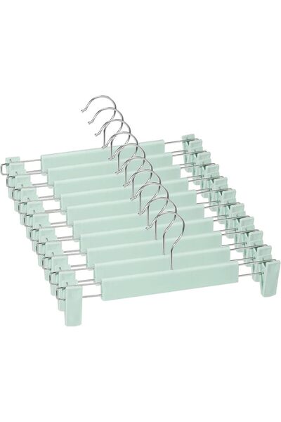 Generic Skirt Hangers, Clothes Plastic Pant Hangers with 2-Adjustable Anti-Ru...