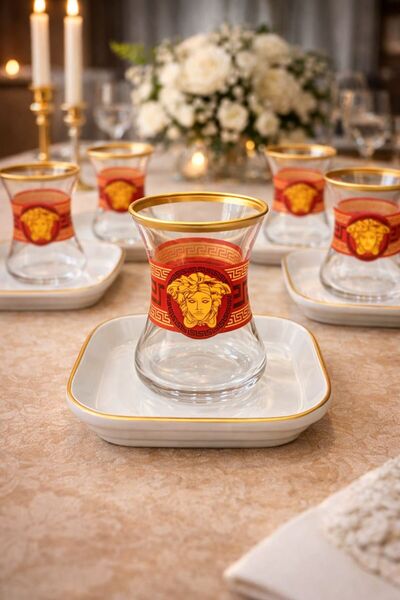 crystalhome 12 Piece Medusa Tea Set