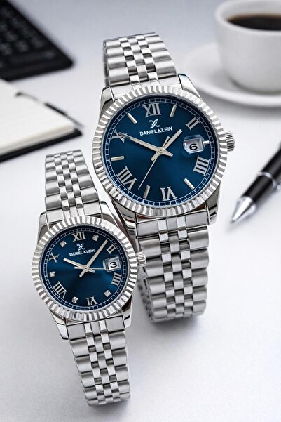 Daniel Klein Couple Lover Watch Steel Bracelet Steel Cord 3 Atm Water Resista...