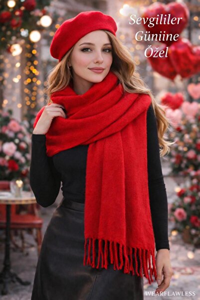 Wearflawless Valentine's Day Special Series Scarf and Painter's Beret Set, Va...