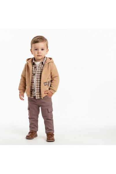 mumbino Boy's 4-Piece Jacketed Suit / Jacket - Shirt - T-Shirt - Pants 4-Piec...