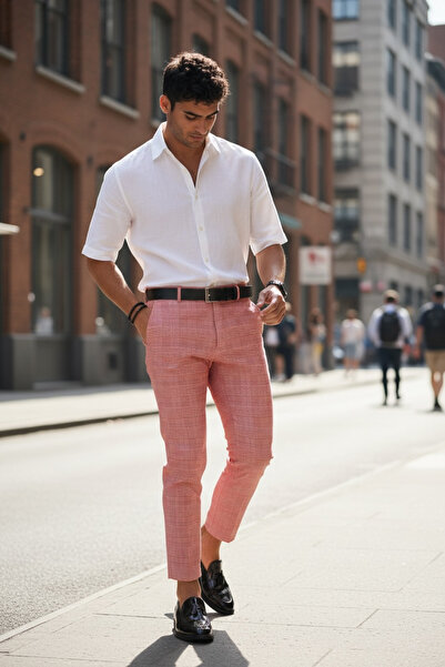 dehaine Men's casual pants, plaid, Slim Fit, B1607