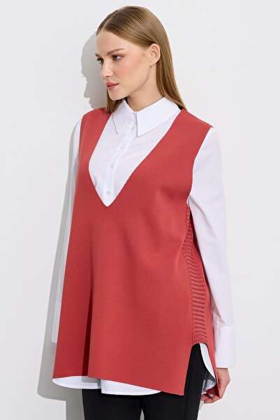 Tığ Triko V Yaka Rayon Süveter SOMON