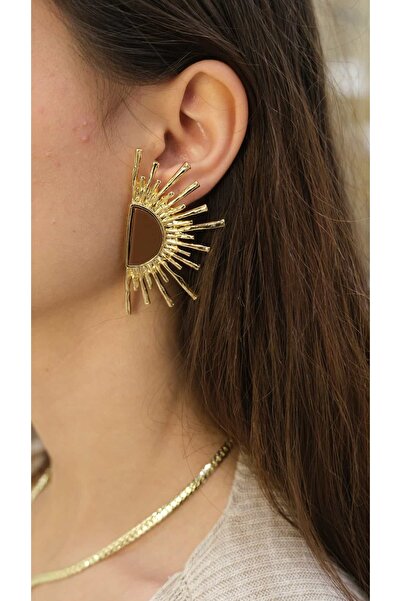 Jerie Gold Sun Design Earrings
