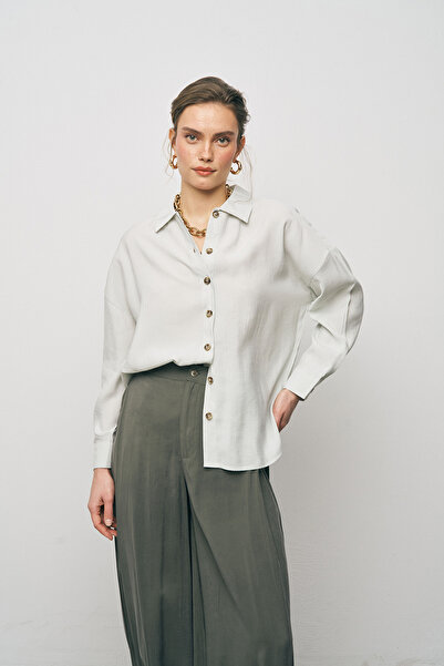 Orfeo Negro Women's Basic Modal Plain Draped Shirt