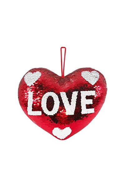 Party Magic Valentine Sequins Heart Cushion 30cm – Shimmering Reversible Hear...