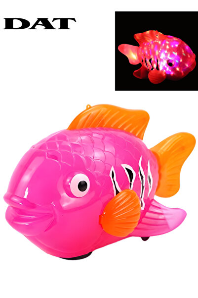 DAT Colorful Clownfish Light-Up Musical Toy for Kids – Moving Rolling Fish wi...