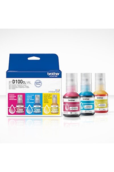Brother Original Ink Cartridge Set BTD100CLVAL, 3 Colors, Intense Color, Econ...